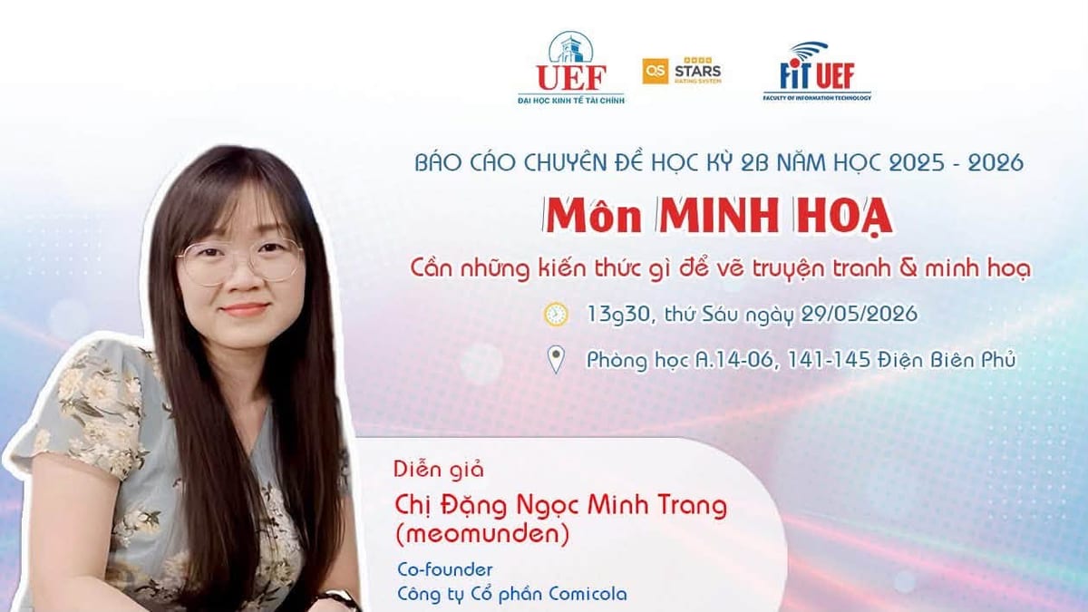Giảng viên Đặng Ngọc Minh Trang chia sẻ tại khoa Đồ họa, trường UEF